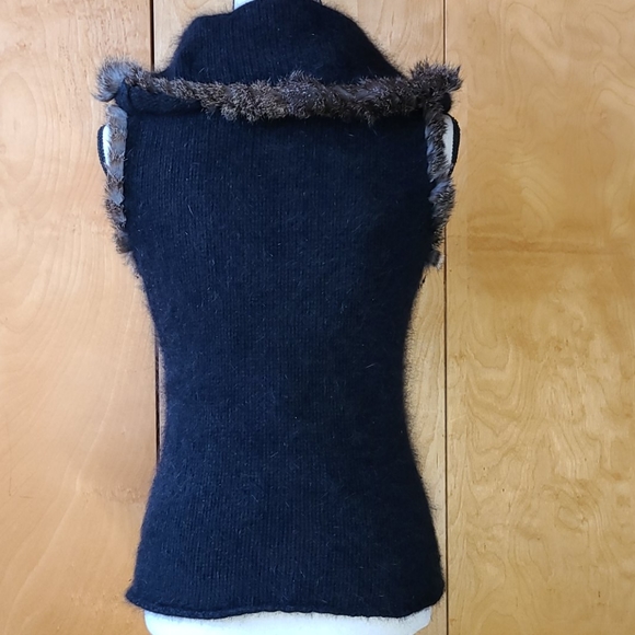 Mohair & Fur Sleeveless Sweater Rhinestones * Quality Piece! - Picture 4 of 6